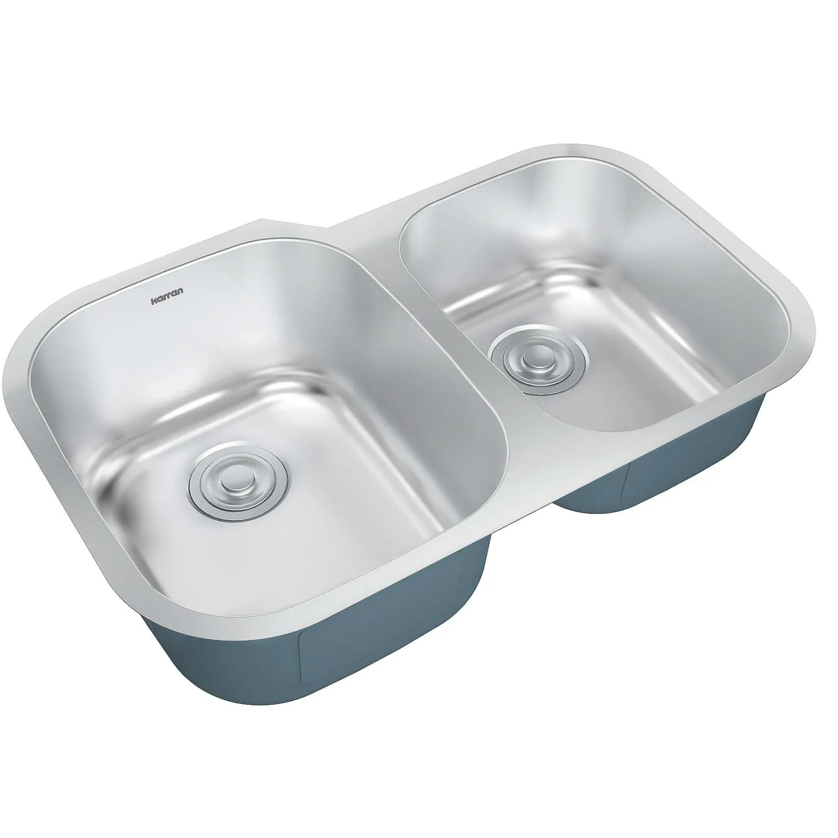 Karran Profile 32" Undermount Stainless Steel Kitchen Sink with Accessories, 60/40 Double Bowl, 18 Gauge, PRU33R-PK1