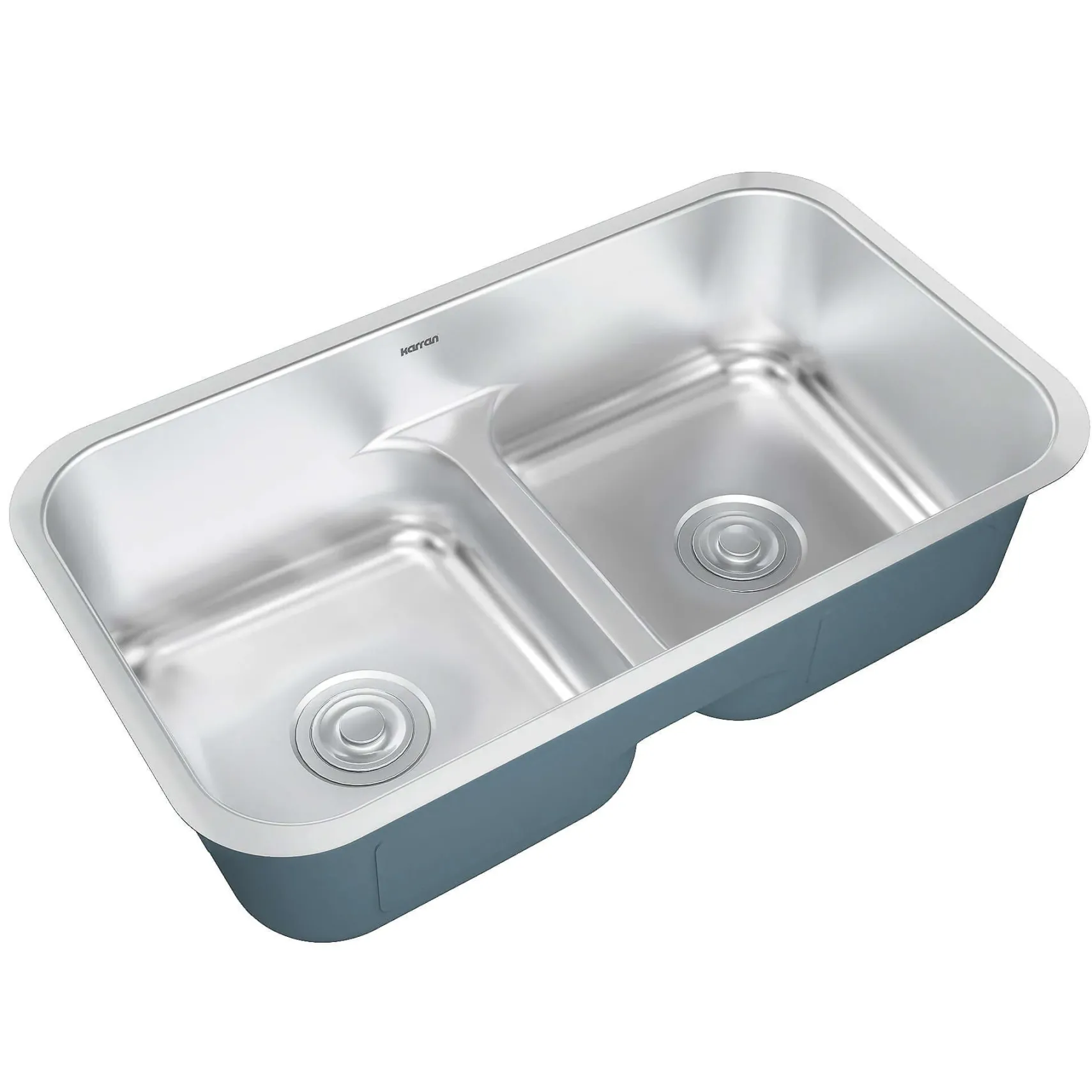Karran Profile 32" Undermount Stainless Steel Kitchen Sink with Accessories, 50/50 Double Bowl, 18 Gauge, PRU32-PK1