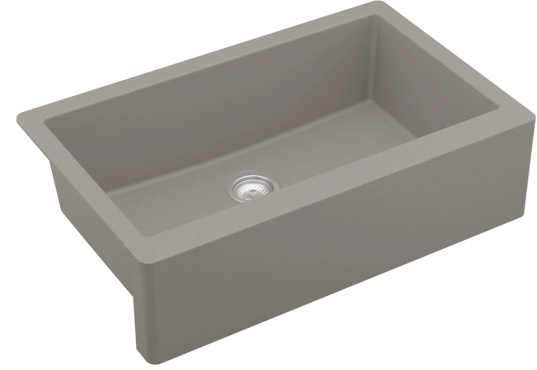 Karran 34" Quartz Composite Farmhouse Sink, Concrete, QA-740-CN