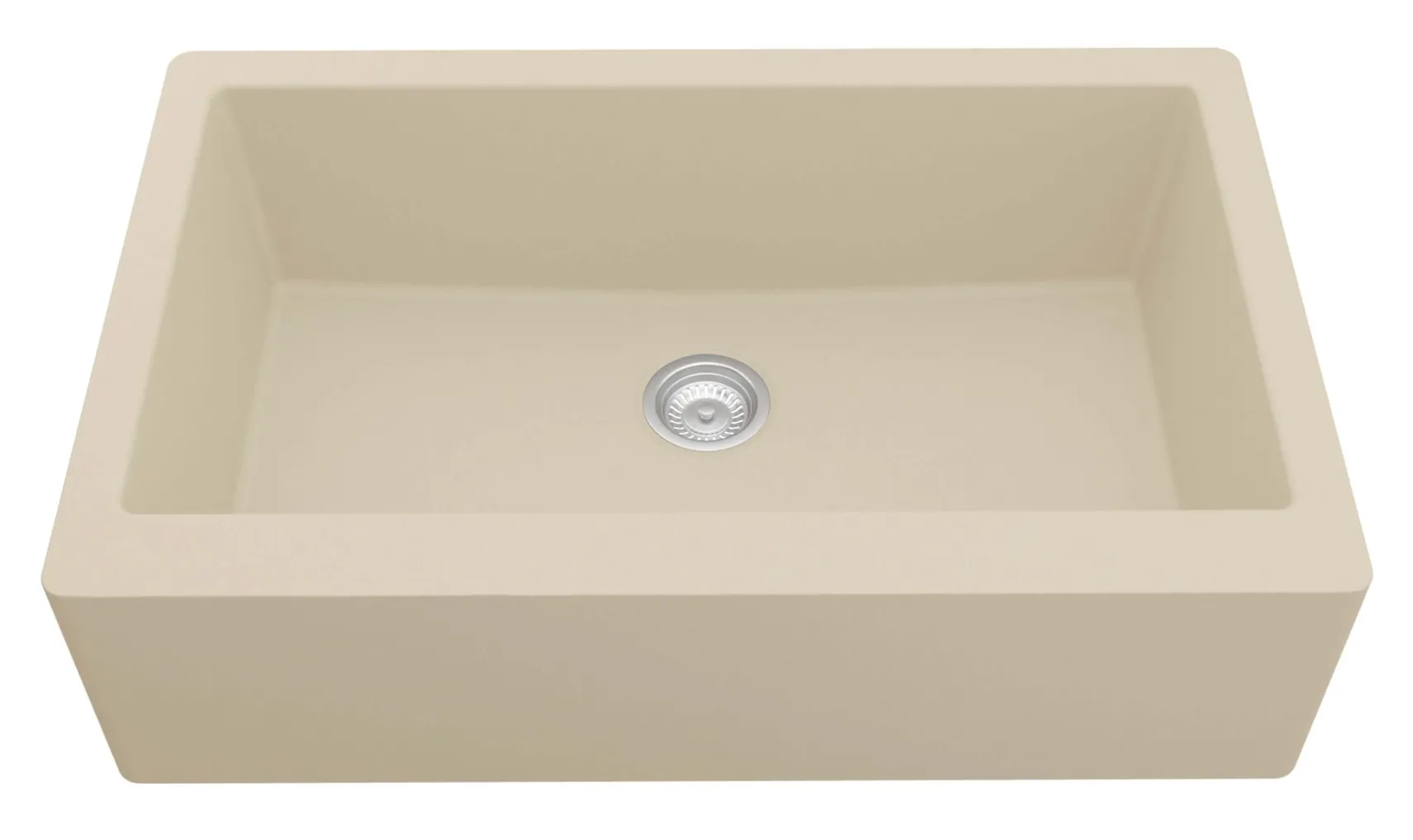 Karran 34" Quartz Composite Farmhouse Sink, Bisque, QA-740-BI-PK1