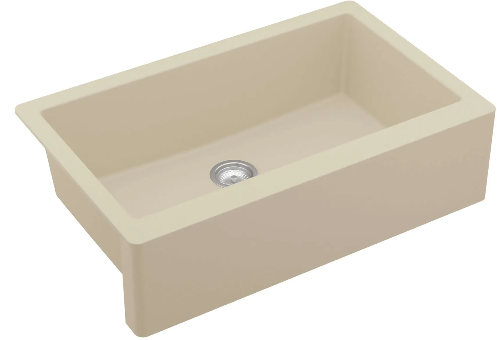 Karran 34" Quartz Composite Farmhouse Sink, Bisque, QA-740-BI-PK1