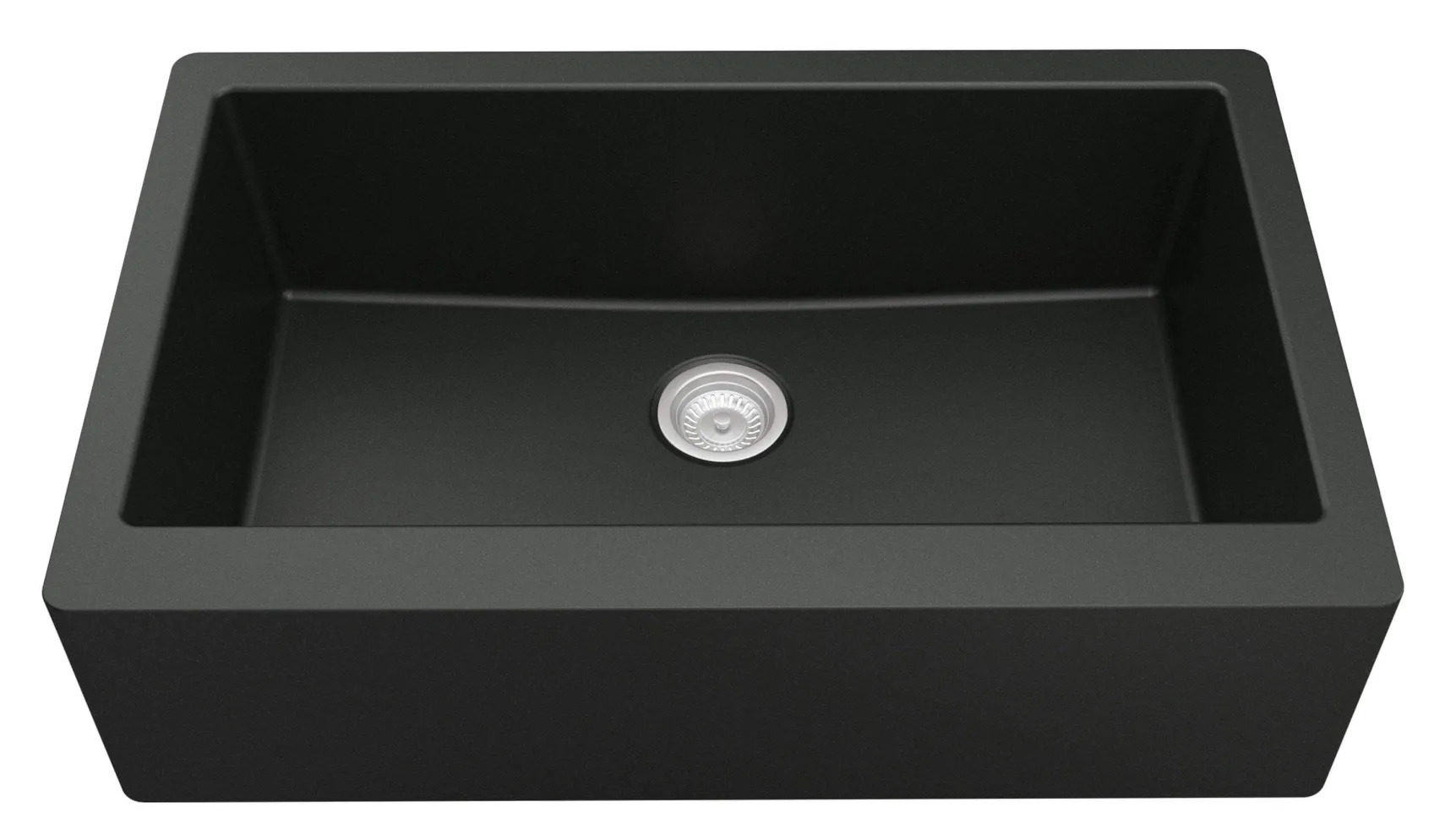 Karran 34" Quartz Composite Farmhouse Sink, Black, QA-740-BL