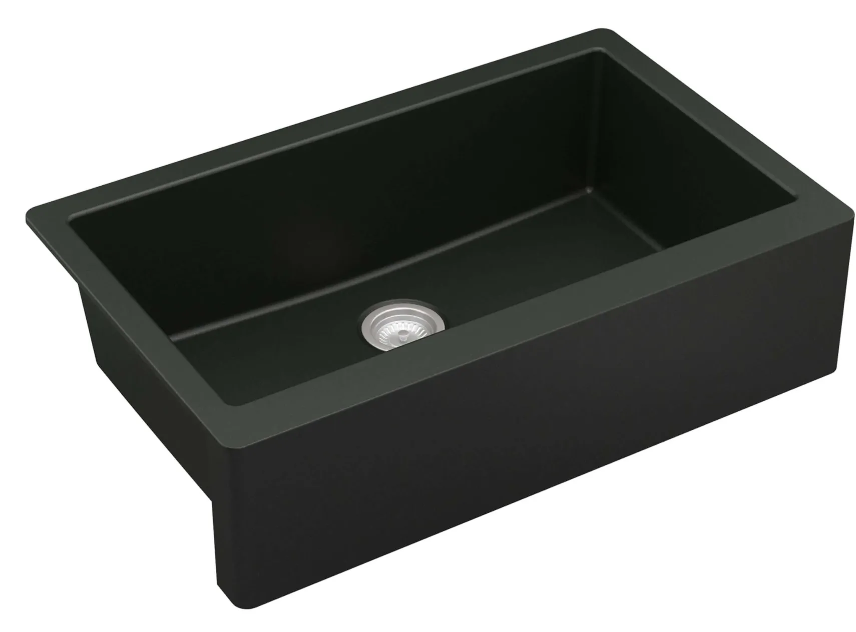 Karran 34" Quartz Composite Farmhouse Sink, Black, QA-740-BL-PK1