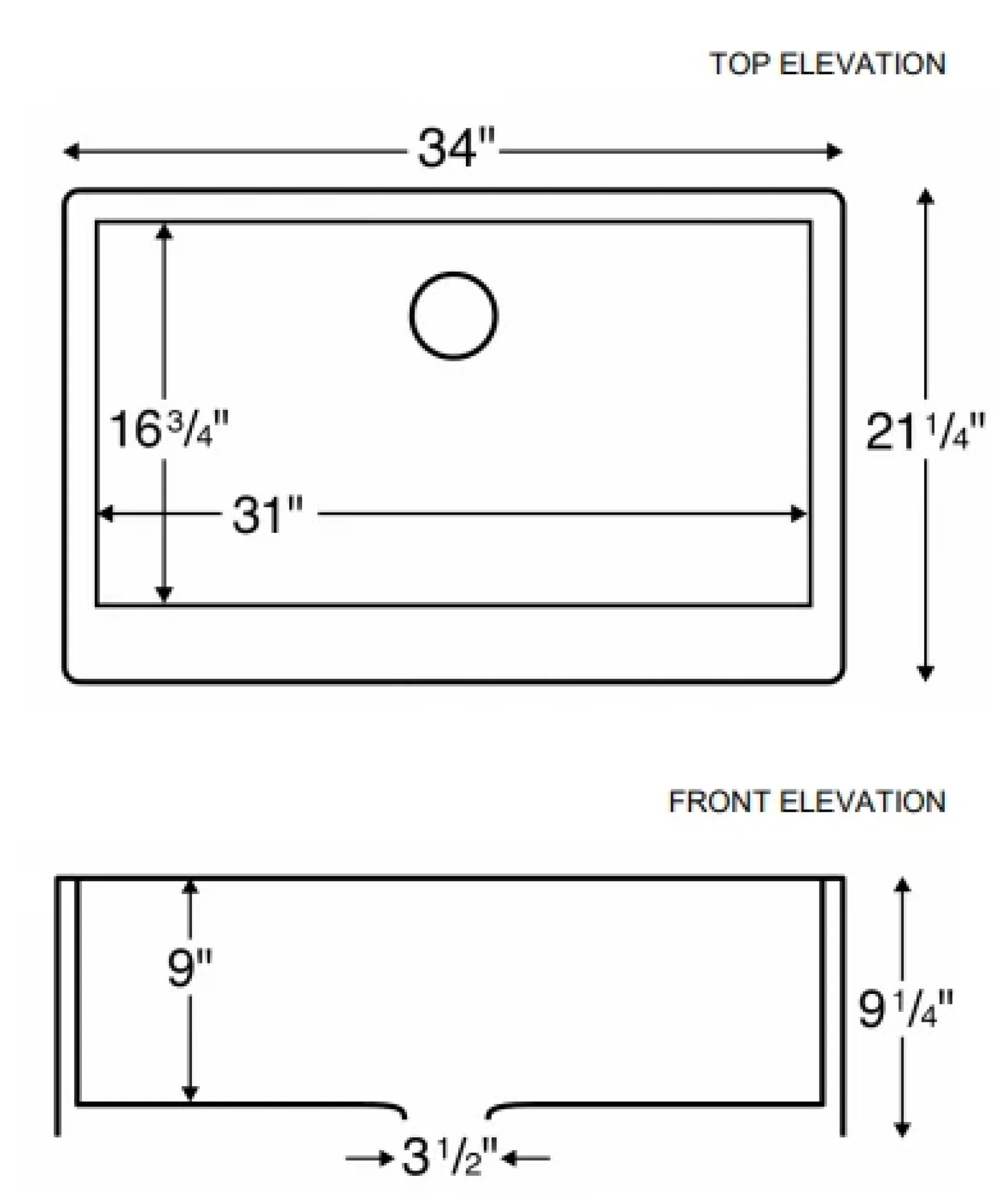 Karran 34" Quartz Composite Farmhouse Sink, Black, QA-740-BL-PK1