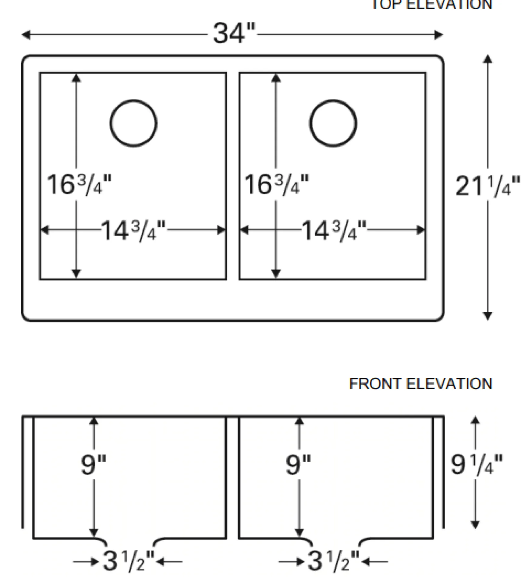 Karran 34" Quartz Composite Farmhouse Sink, 50/50 Double Bowl, White, QA-750-WH