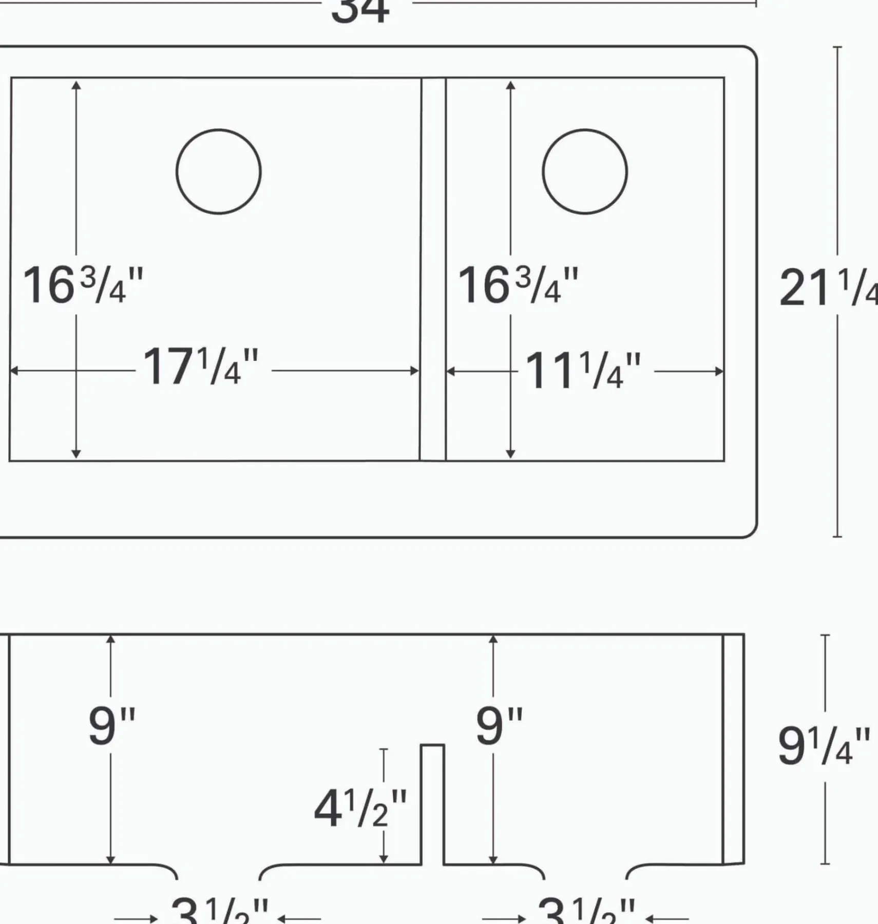 Karran 34" Quartz Composite Farmhouse Sink, 60/40 Double Bowl, Grey, QA-760-GR-PK1