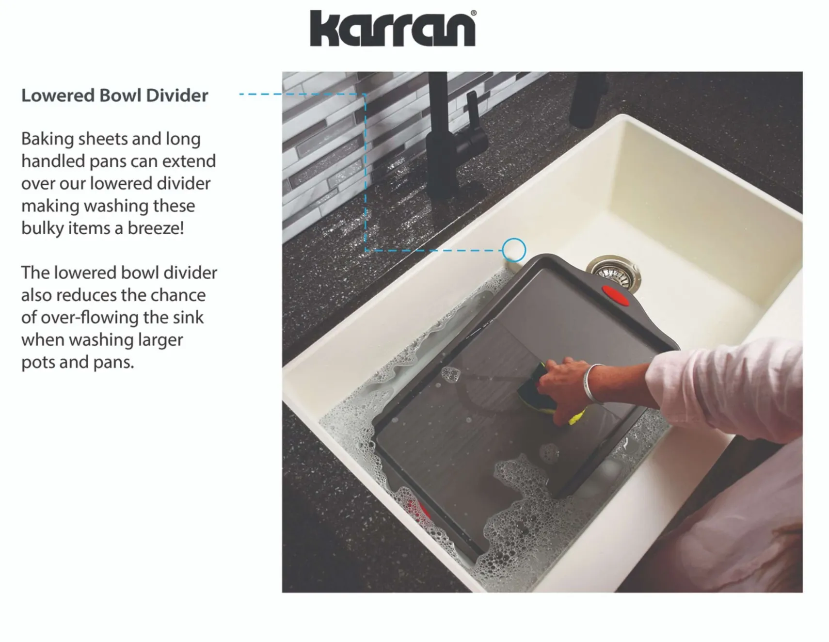 Karran 34" Quartz Composite Farmhouse Sink, 60/40 Double Bowl, Grey, QA-760-GR-PK1