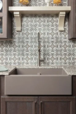 Karran 34" Quartz Composite Farmhouse Sink, 50/50 Double Bowl, Concrete, QA-750-CN-PK1