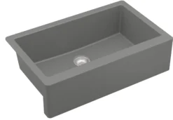 Karran 34" Quartz Composite Farmhouse Sink, Grey, QA-740-GR