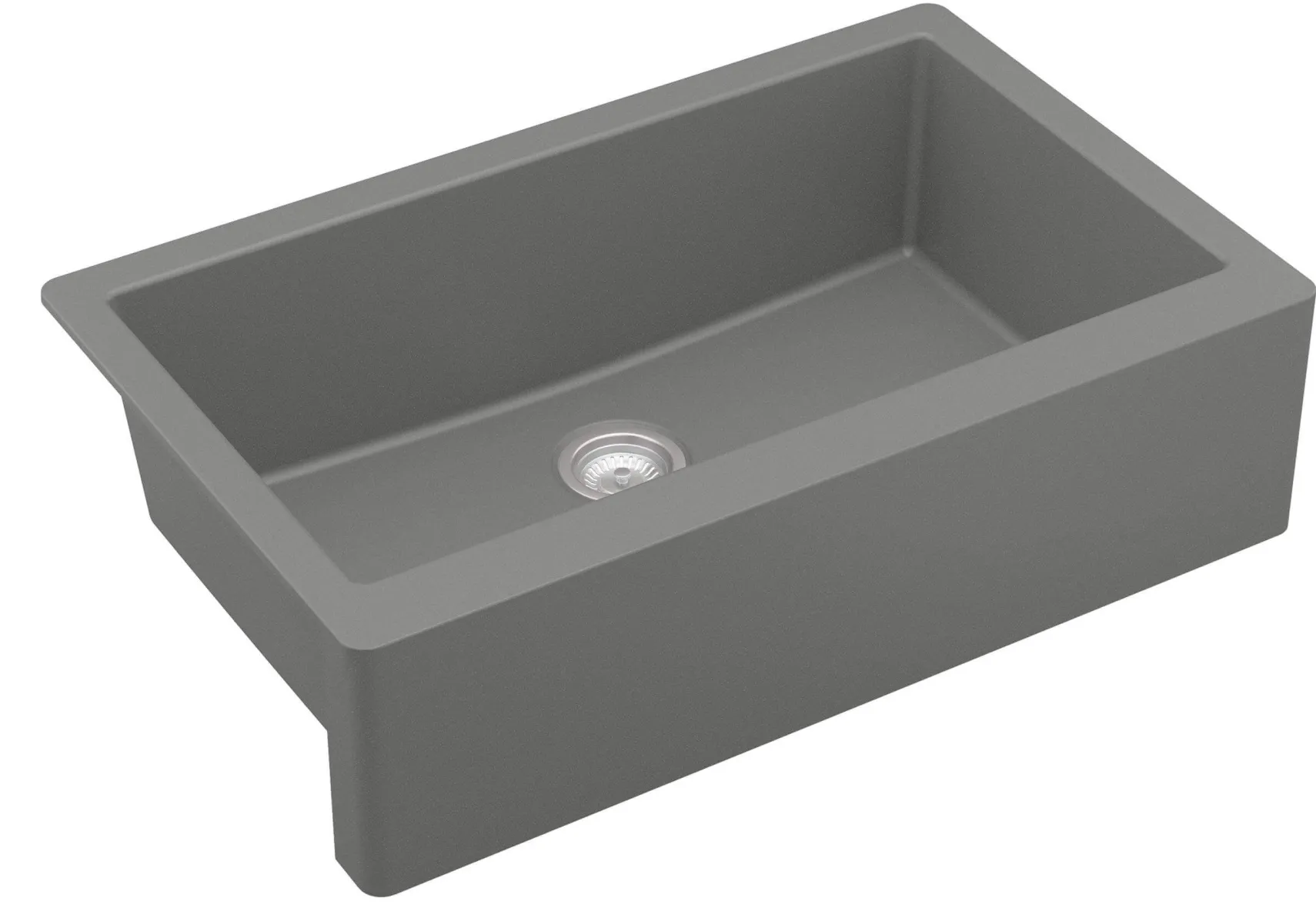 Karran 34" Quartz Composite Farmhouse Sink, Grey, QA-740-GR