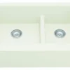 Karran 34" Quartz Composite Farmhouse Sink, 60/40 Double Bowl, White, QA-760-WH