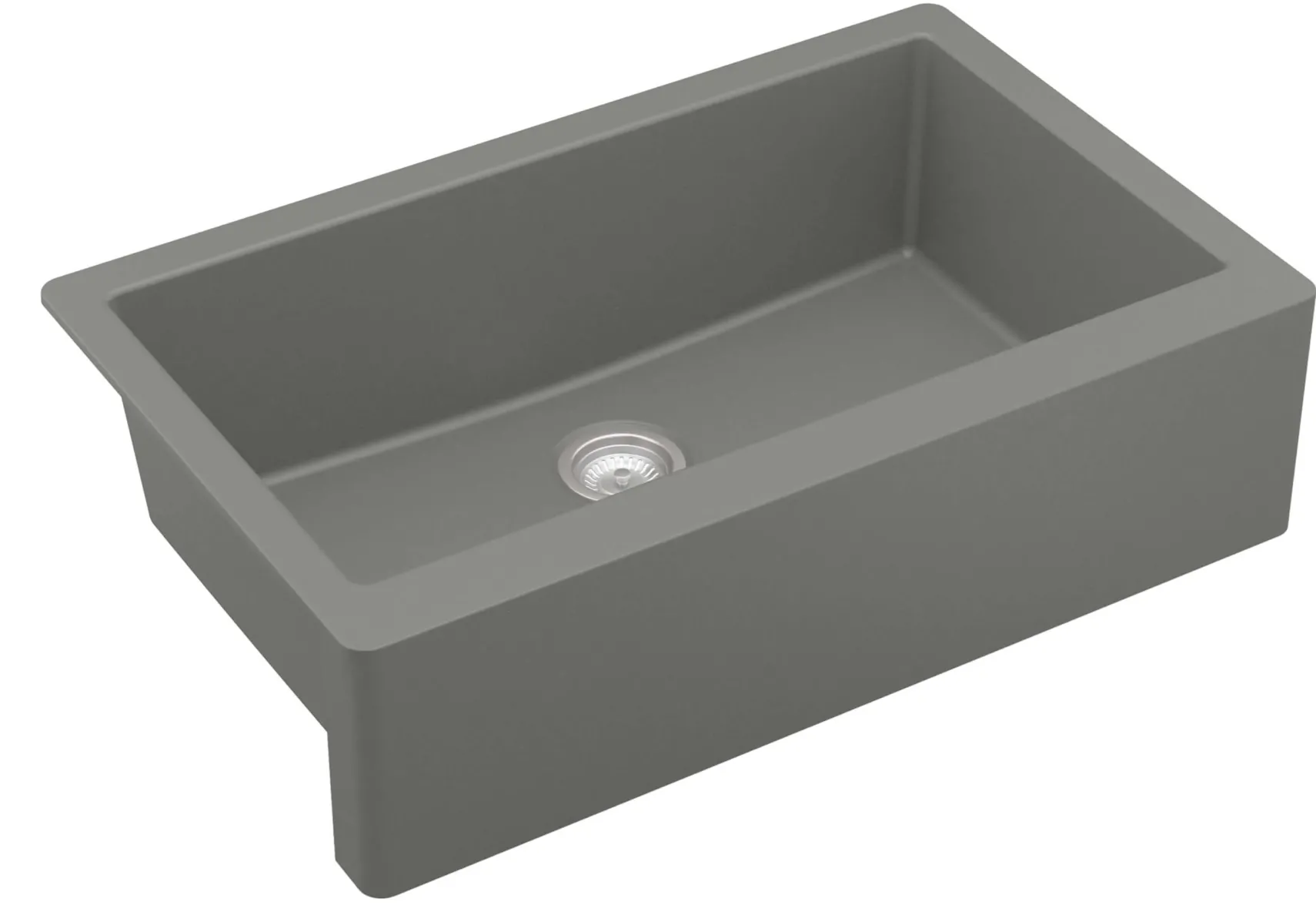 Karran 34" Quartz Composite Farmhouse Sink, Grey, QA-740-GR-PK1
