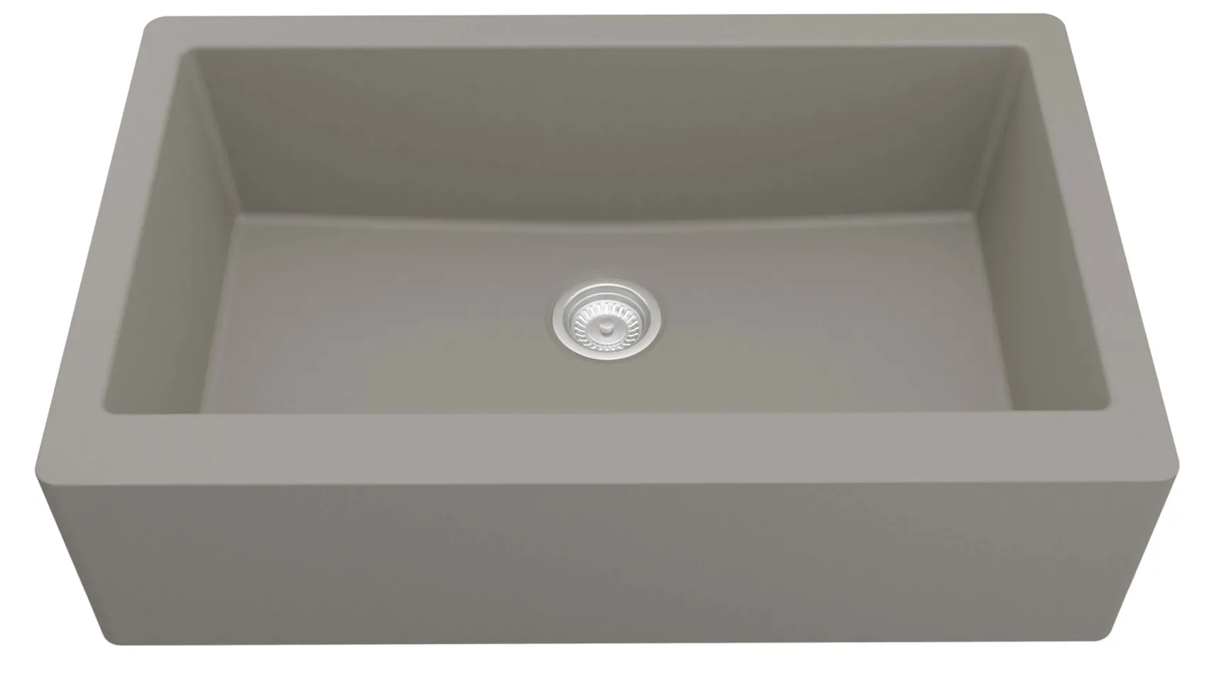 Karran 34" Quartz Composite Farmhouse Sink, Concrete, QA-740-CN-PK1
