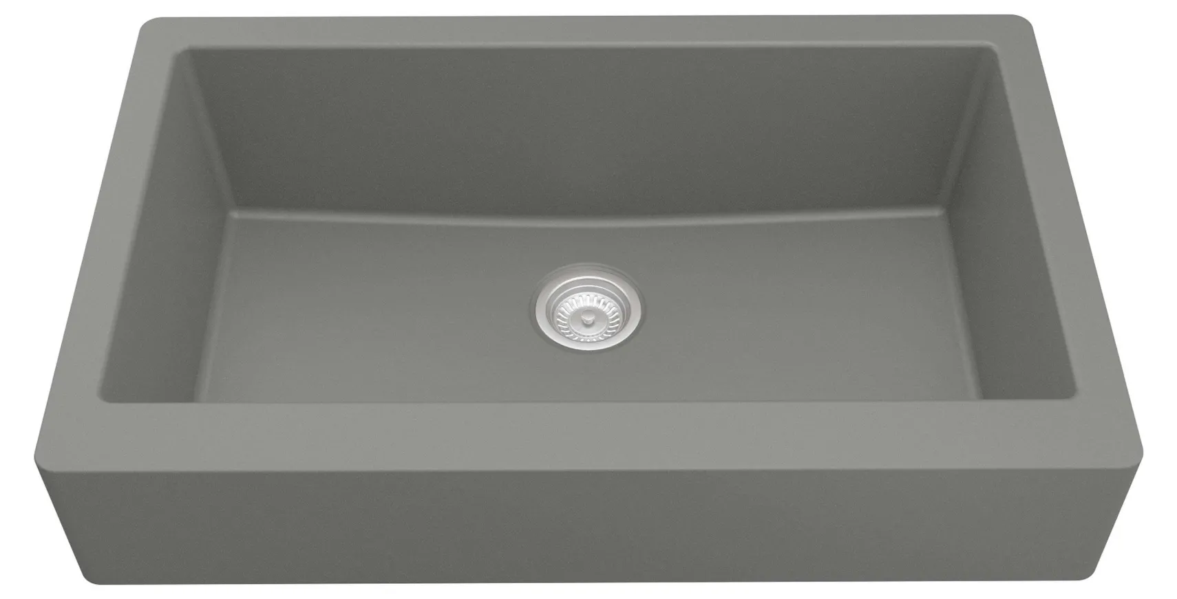 Karran 34" Quartz Composite Retrofit Farmhouse Sink, Grey, QAR-740-GR
