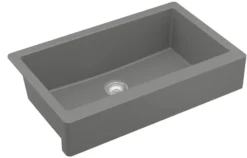 Karran 34" Quartz Composite Retrofit Farmhouse Sink, Grey, QAR-740-GR