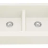 Karran 34" Quartz Composite Retrofit Farmhouse Sink, 50/50 Double Bowl, White, QAR-750-WH