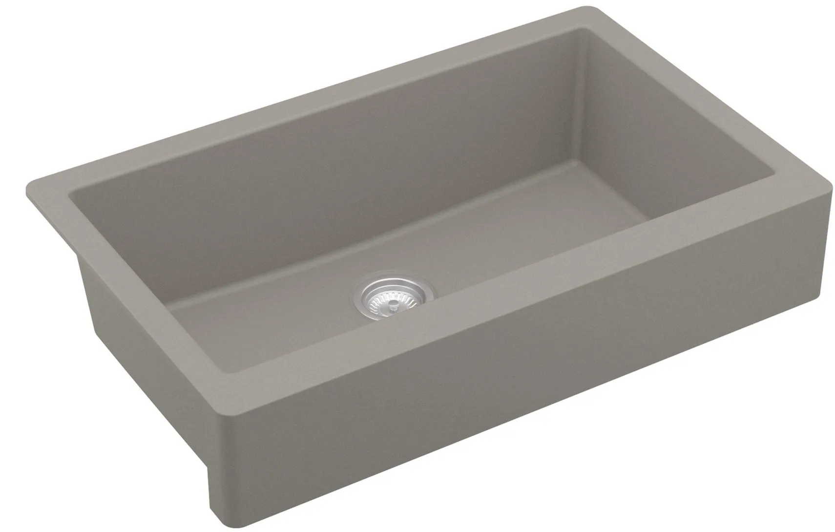 Karran 34" Quartz Composite Retrofit Farmhouse Sink, Concrete, QAR-740-CN