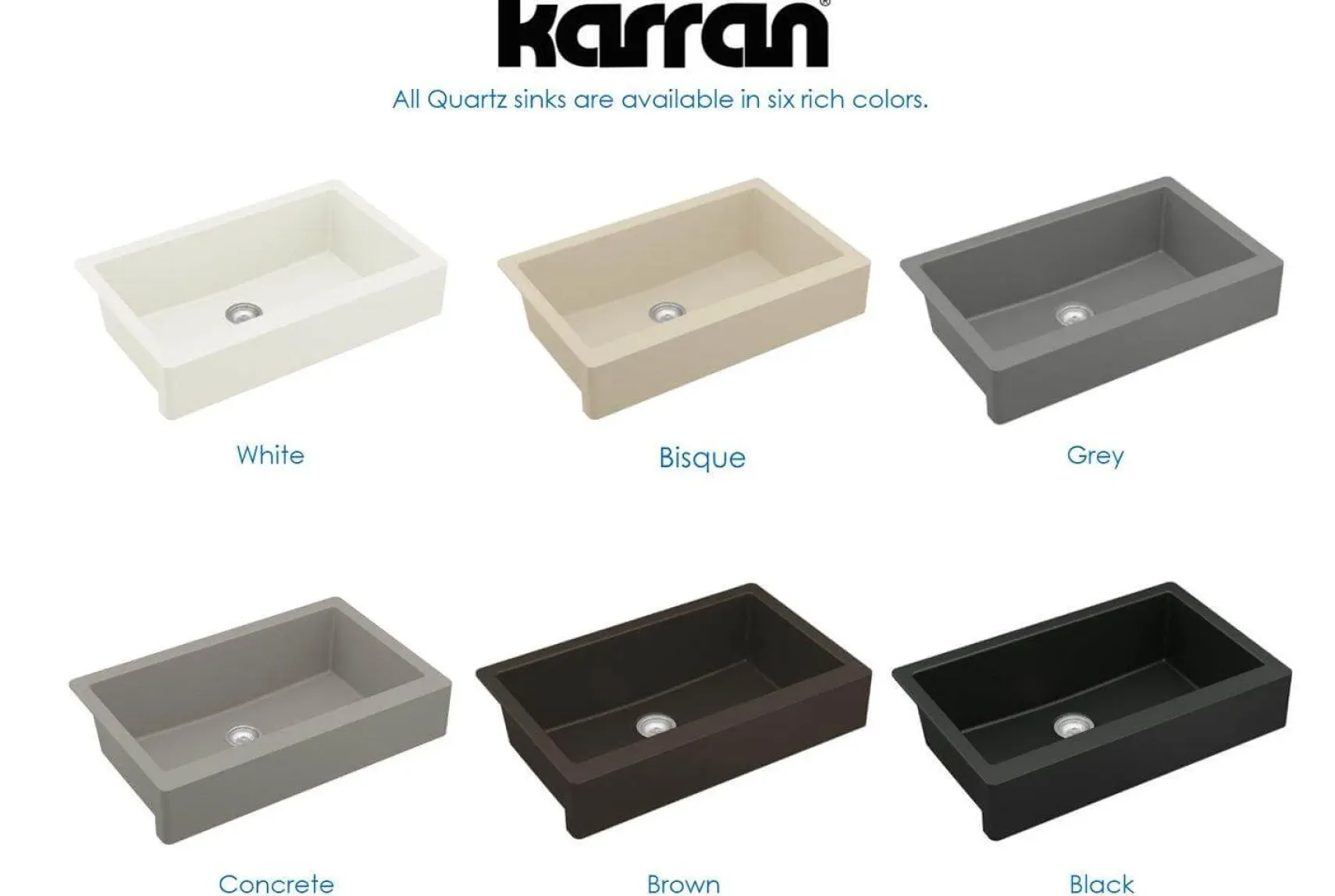 Karran 34" Quartz Composite Retrofit Farmhouse Sink, Concrete, QAR-740-CN