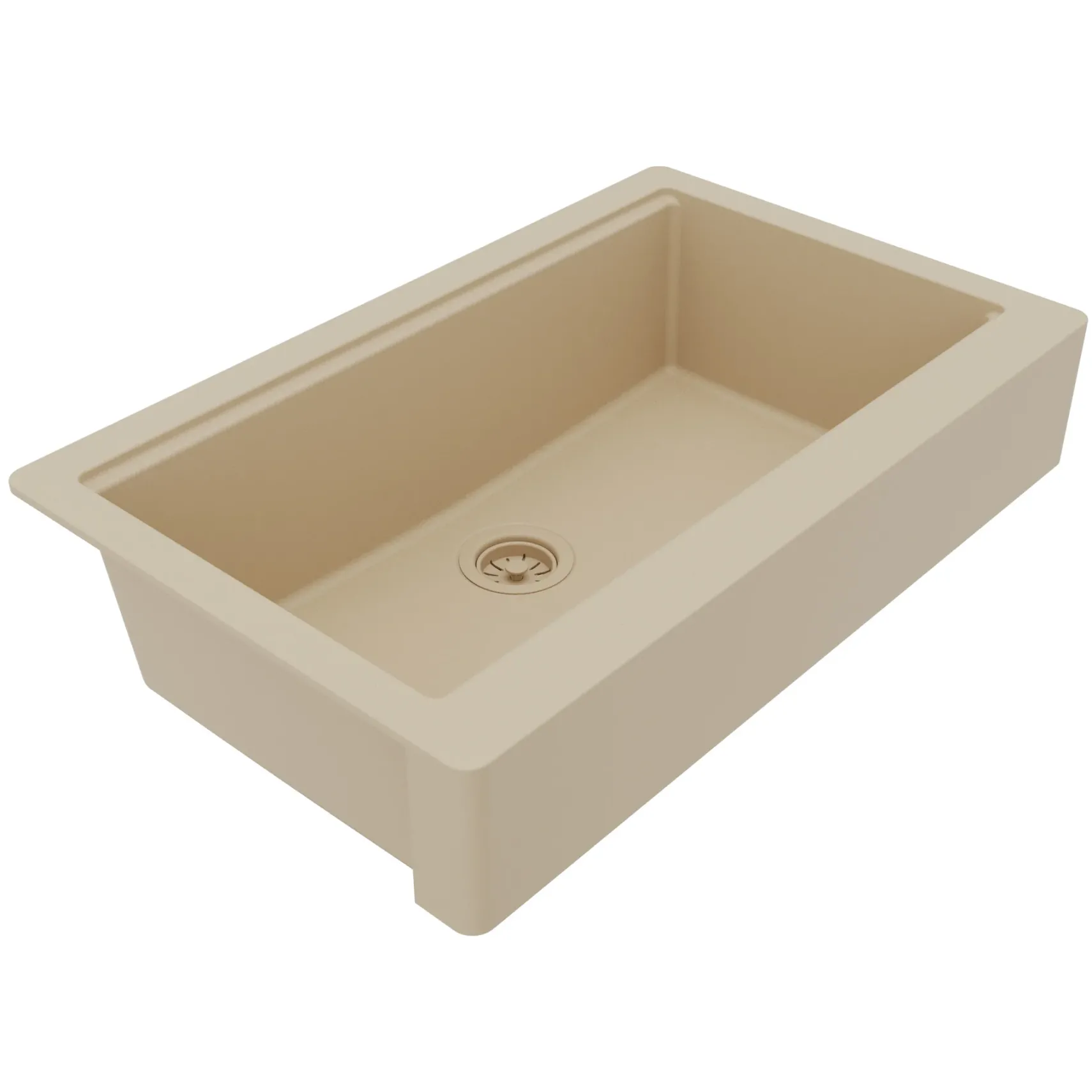 Karran 34" Quartz Composite Retrofit Workstation Farmhouse Sink, Bisque, QARWS-740-BI-PK2