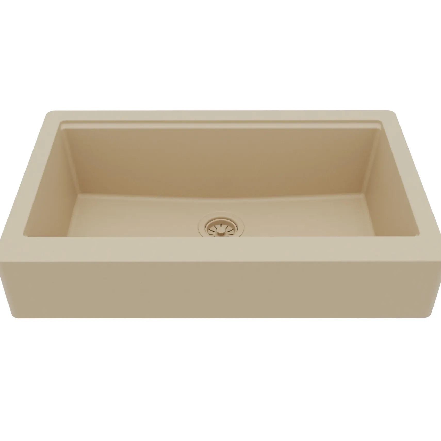 Karran 34" Quartz Composite Retrofit Workstation Farmhouse Sink, Bisque, QARWS-740-BI-PK2