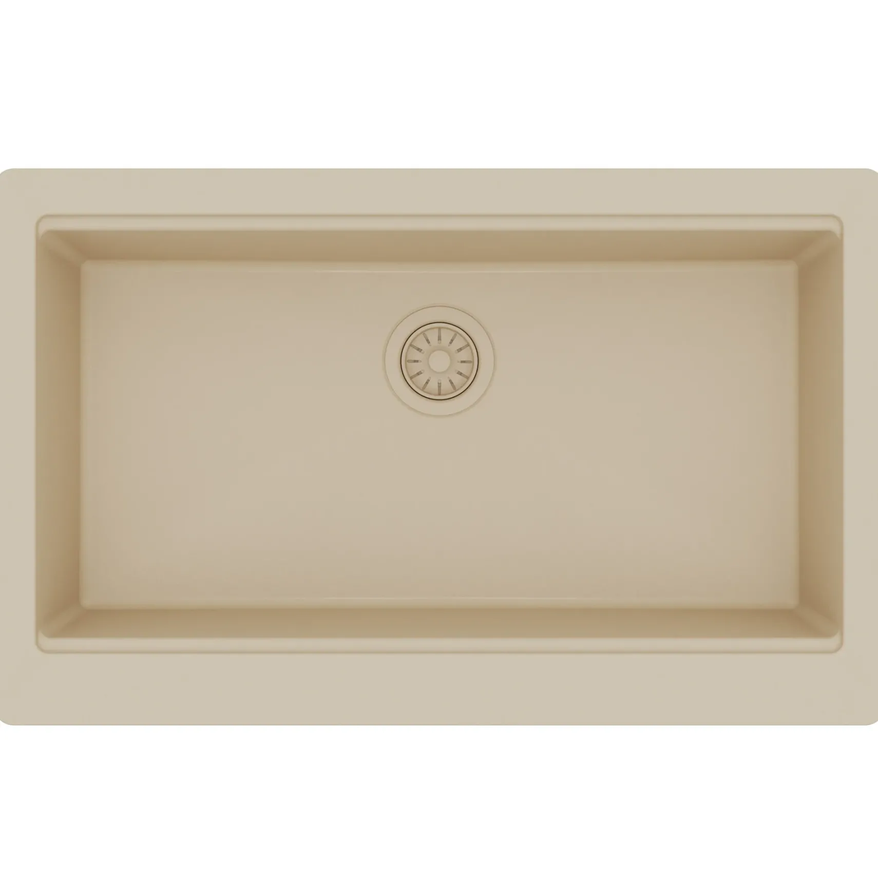 Karran 34" Quartz Composite Retrofit Workstation Farmhouse Sink, Bisque, QARWS-740-BI-PK2