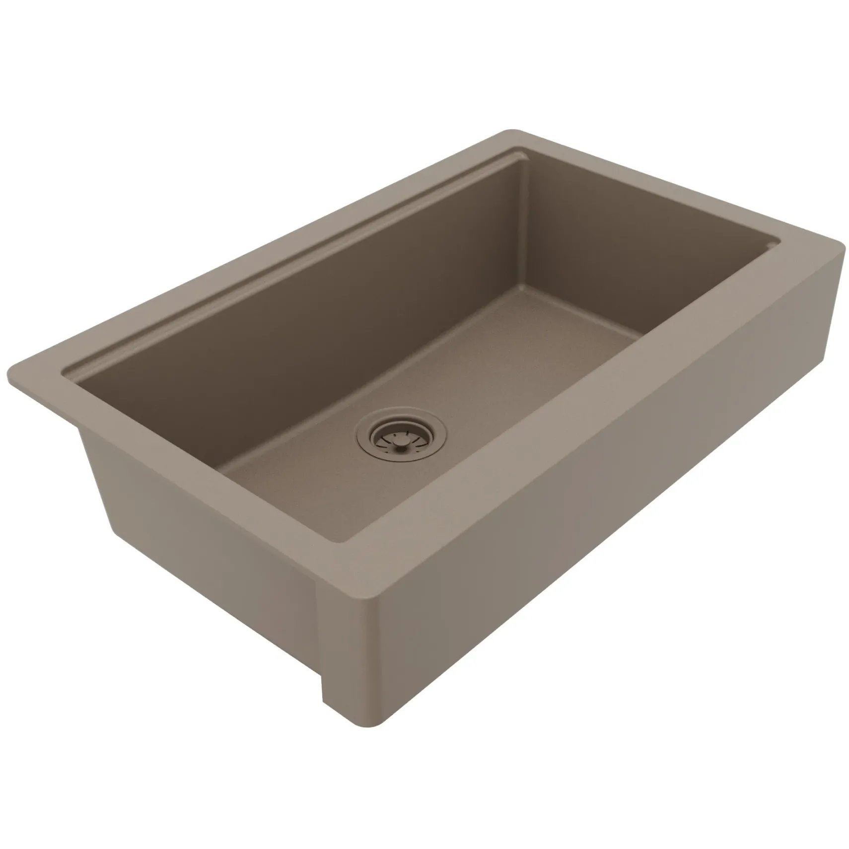 Karran 34" Quartz Composite Retrofit Workstation Farmhouse Sink, Concrete, QARWS-740-CN-PK2
