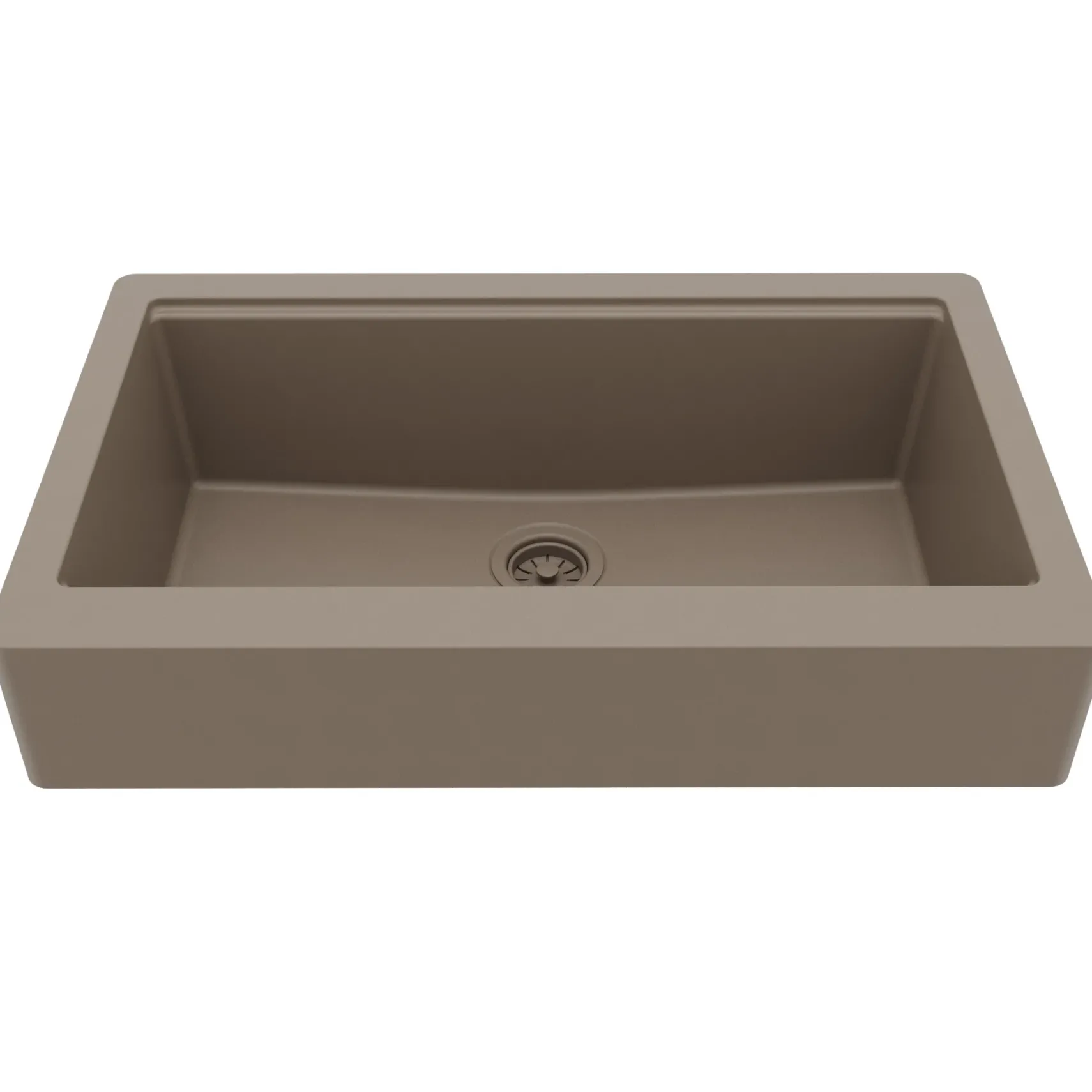 Karran 34" Quartz Composite Retrofit Workstation Farmhouse Sink, Concrete, QARWS-740-CN-PK2