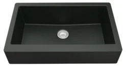 Karran 34" Quartz Composite Retrofit Farmhouse Sink, Black, QAR-740-BL-PK1