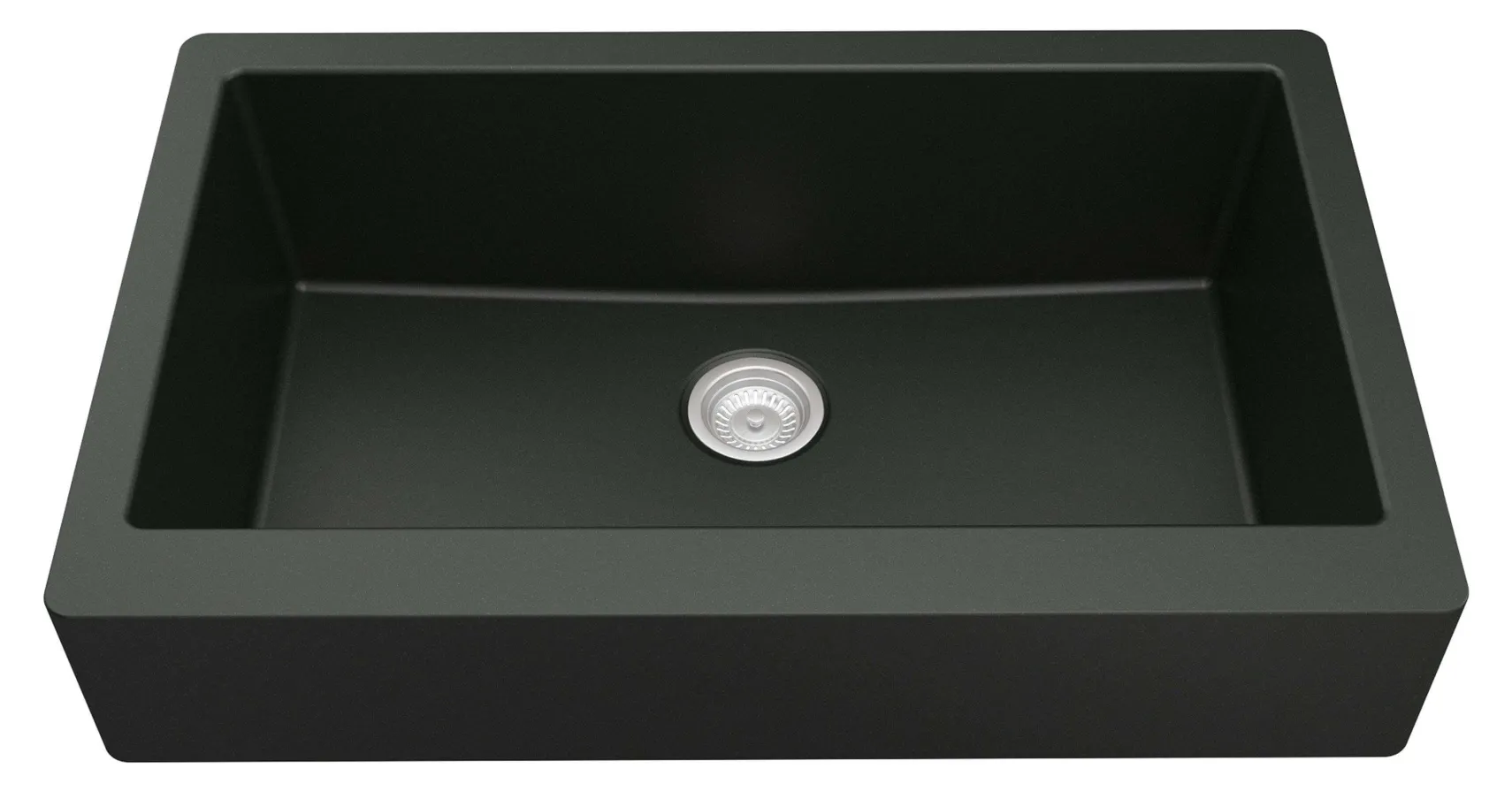 Karran 34" Quartz Composite Retrofit Farmhouse Sink, Black, QAR-740-BL