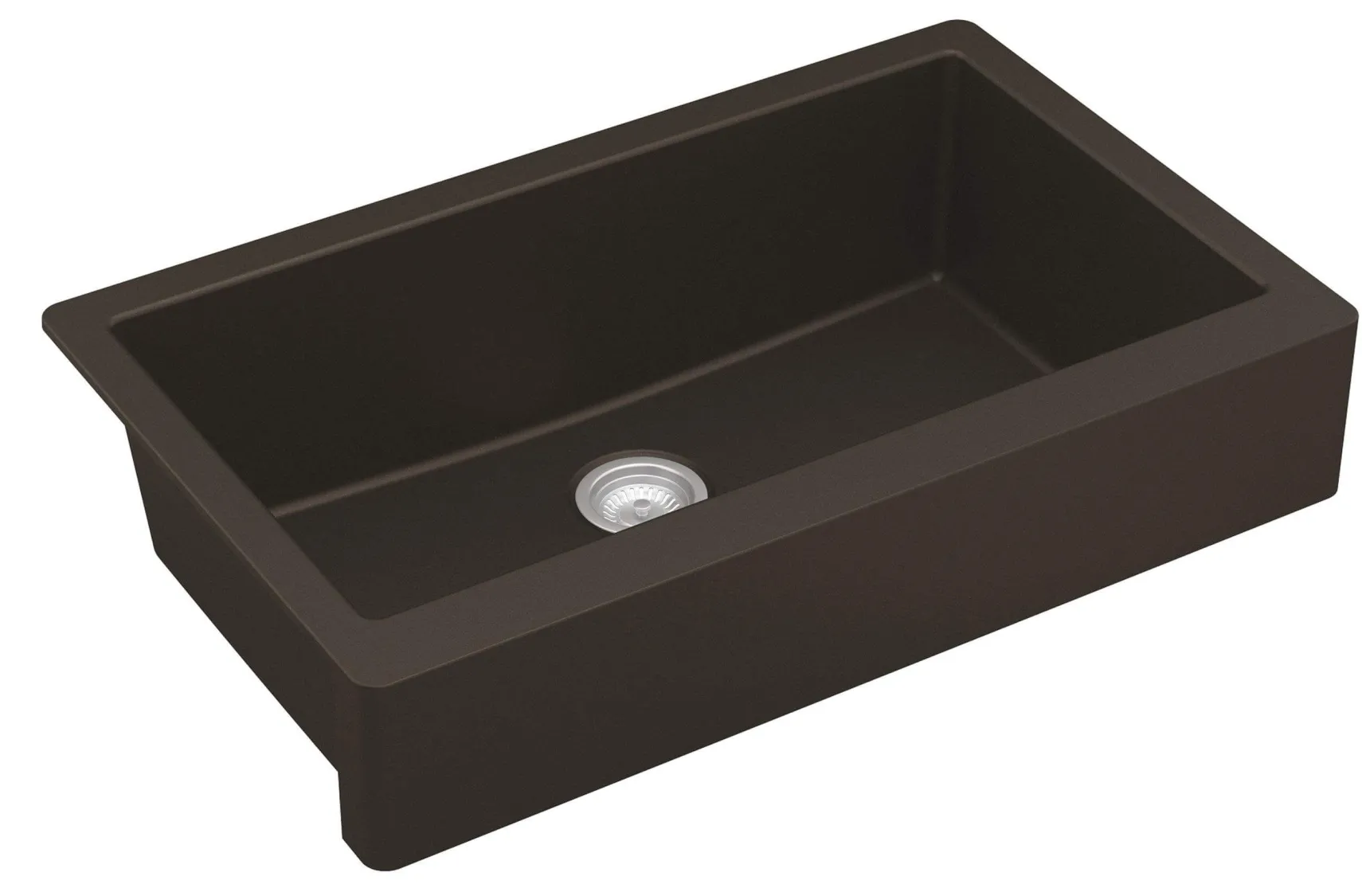 Karran 34" Quartz Composite Retrofit Farmhouse Sink, Brown, QAR-740-BR