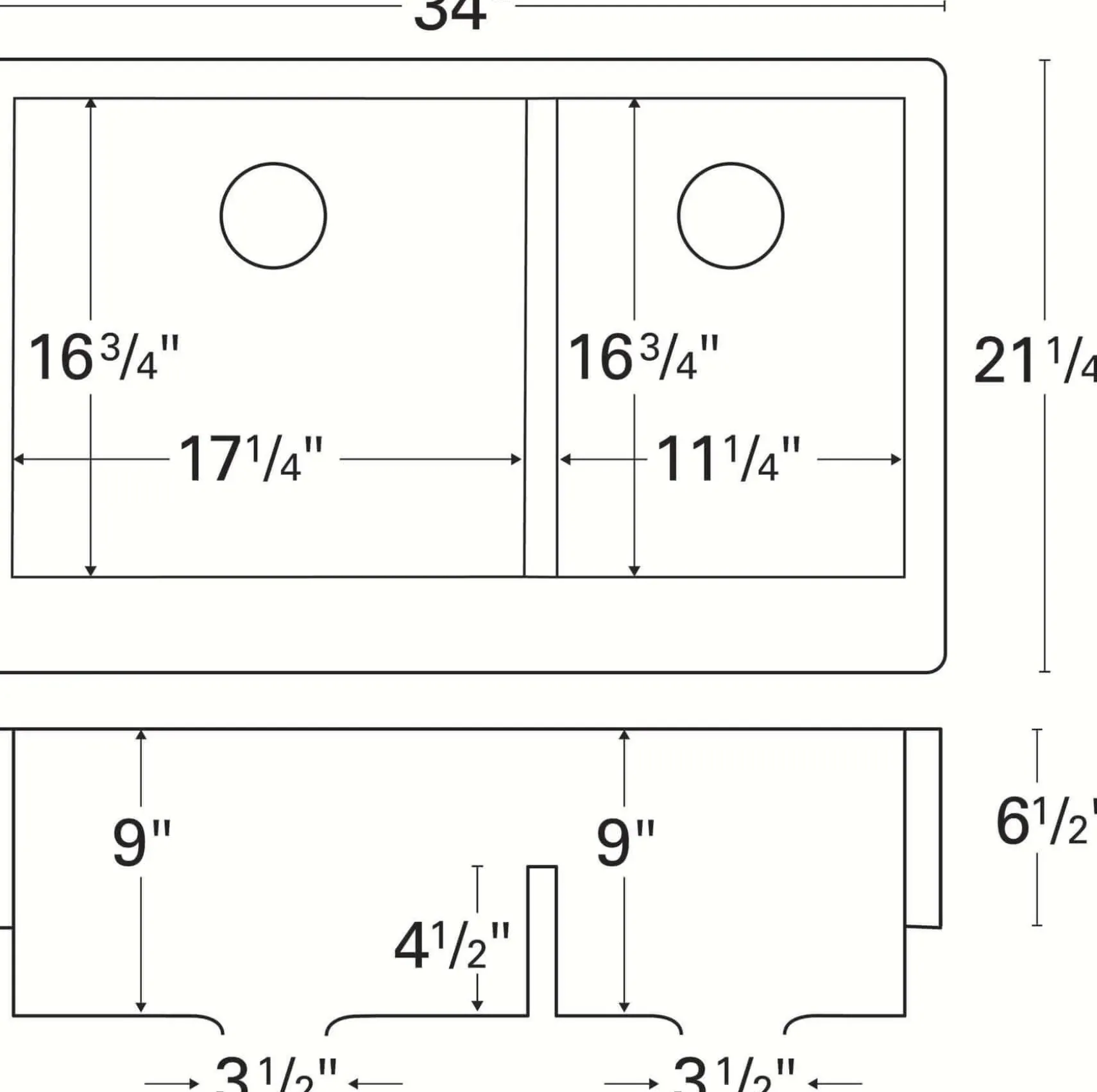 Karran 34" Quartz Composite Retrofit Farmhouse Sink, 60/40 Double Bowl, Bisque, QAR-760-BI-PK1