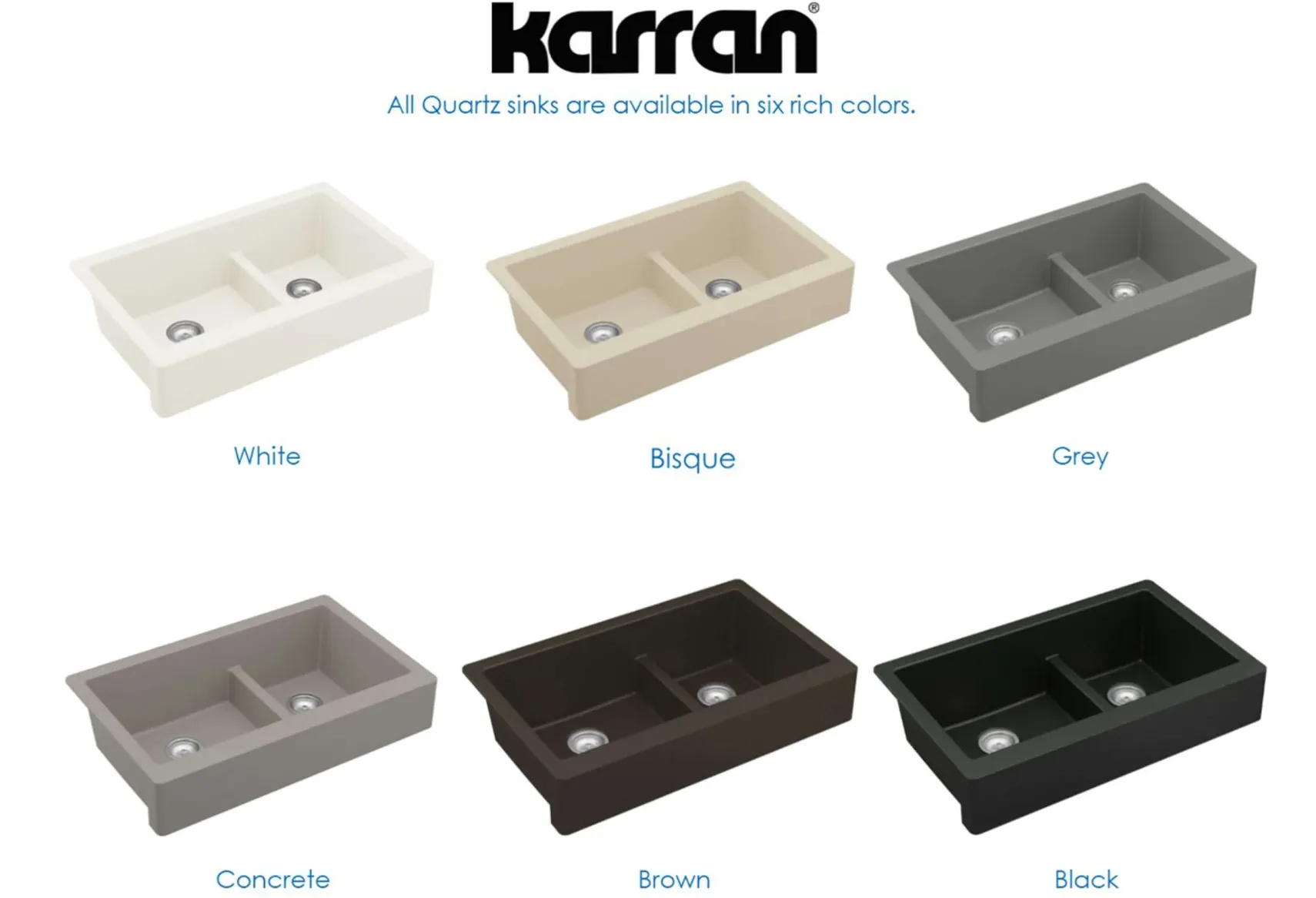Karran 34" Quartz Composite Retrofit Farmhouse Sink, 60/40 Double Bowl, Bisque, QAR-760-BI-PK1