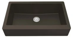 Karran 34" Quartz Composite Retrofit Farmhouse Sink, Brown, QAR-740-BR-PK1