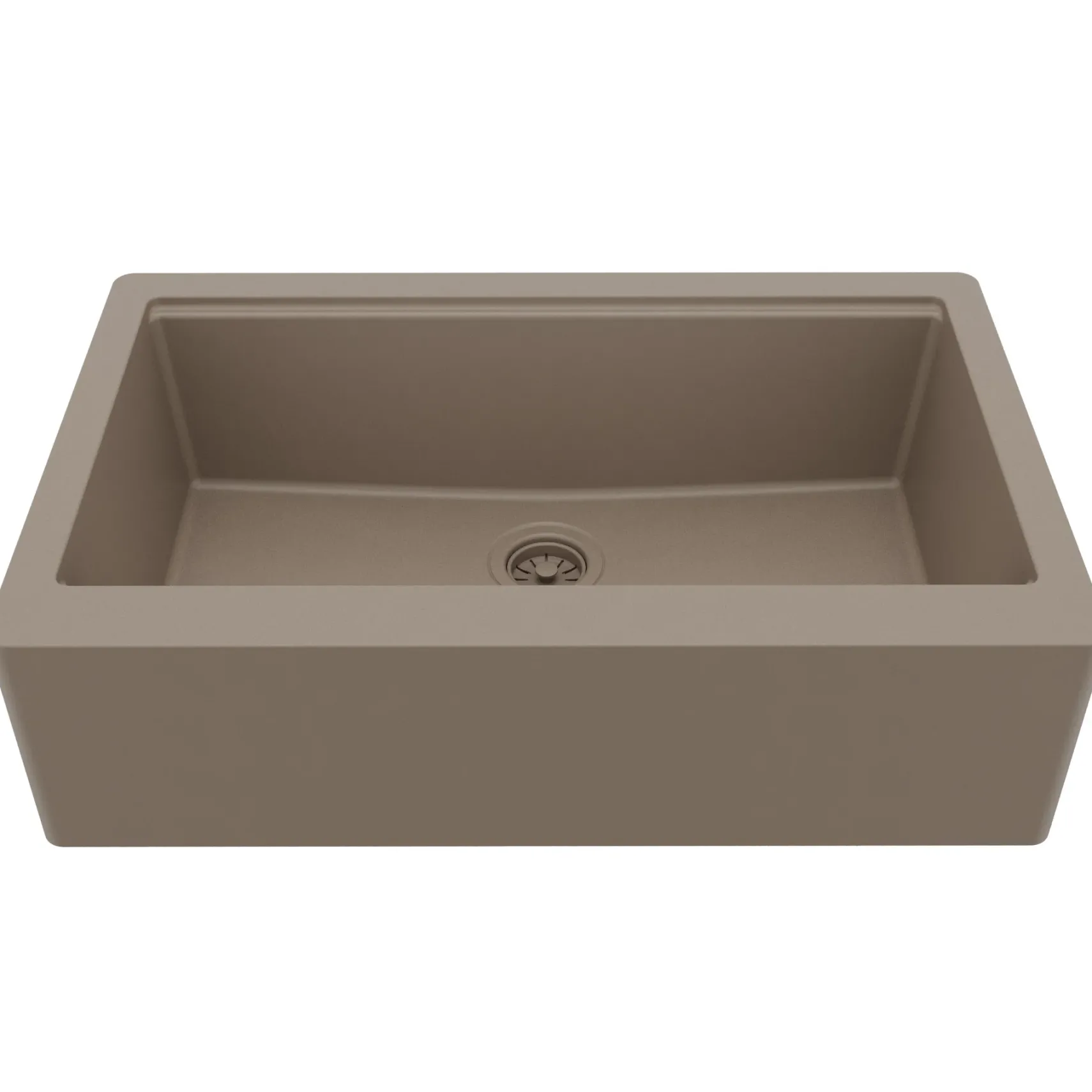 Karran 34" Quartz Composite Workstation Farmhouse Sink, Concrete, QAWS-740-CN-PK2