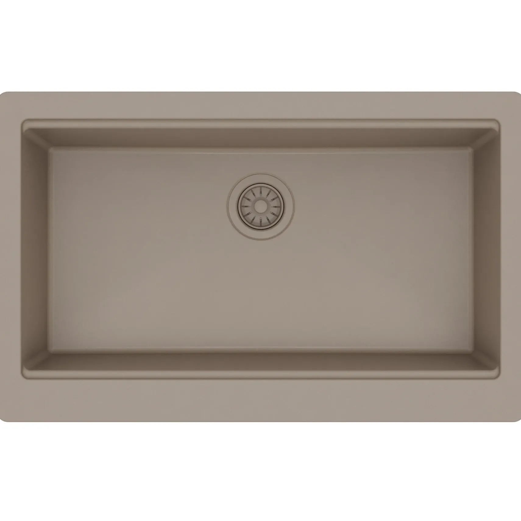 Karran 34" Quartz Composite Workstation Farmhouse Sink, Concrete, QAWS-740-CN-PK2