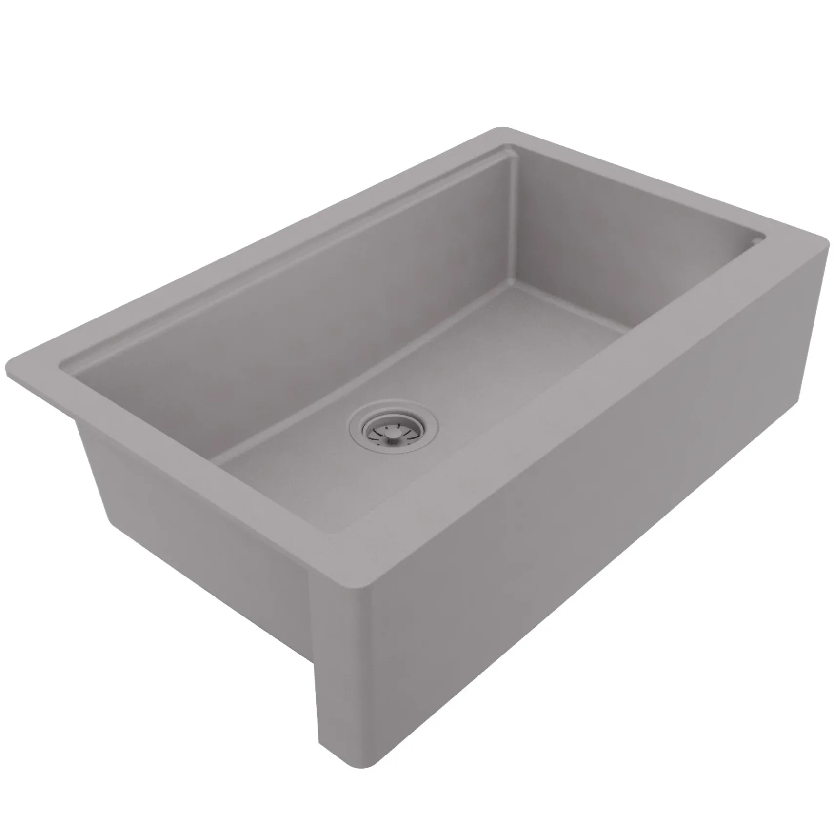 Karran 34" Quartz Composite Workstation Farmhouse Sink, Grey, QAWS-740-GR-PK2