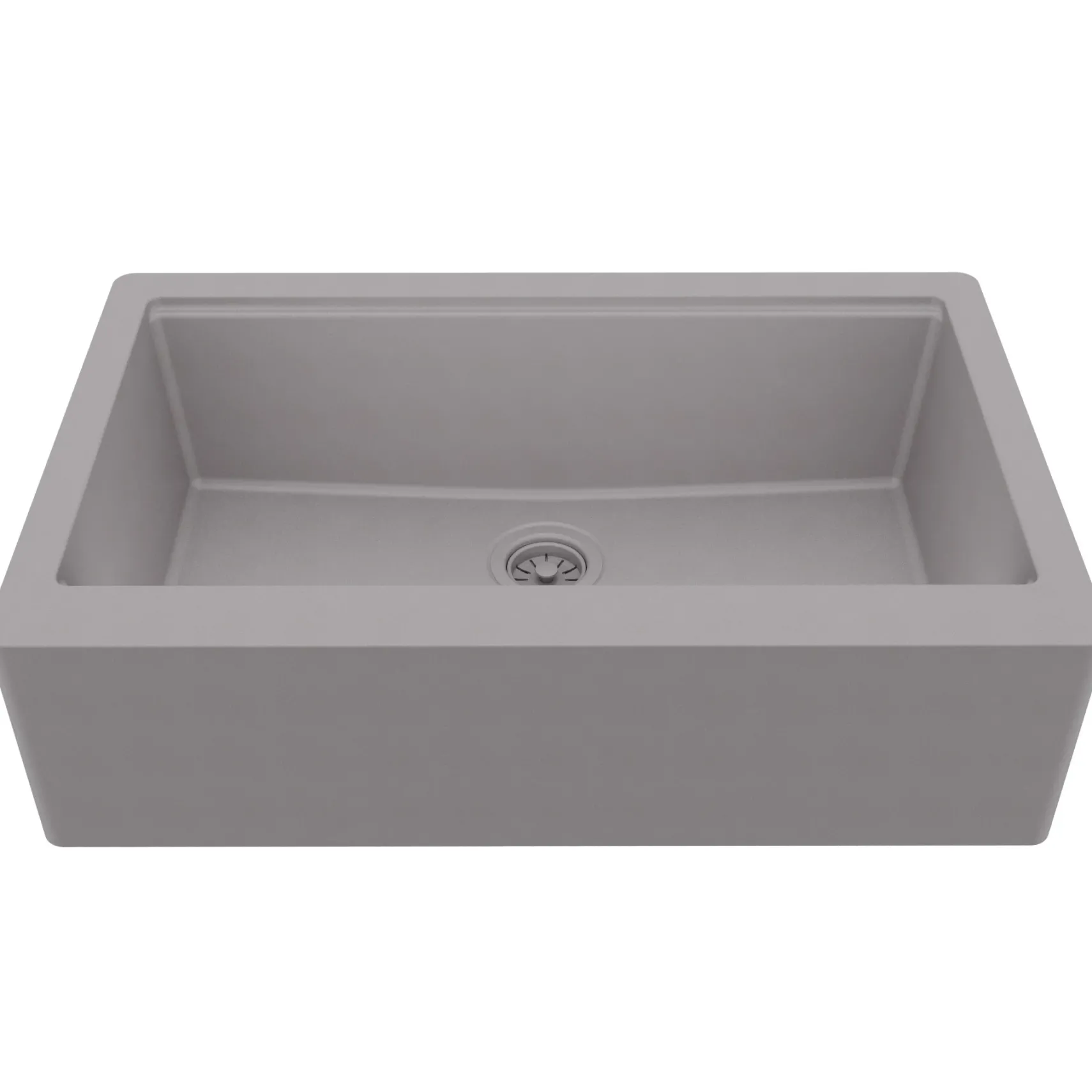 Karran 34" Quartz Composite Workstation Farmhouse Sink, Grey, QAWS-740-GR-PK2