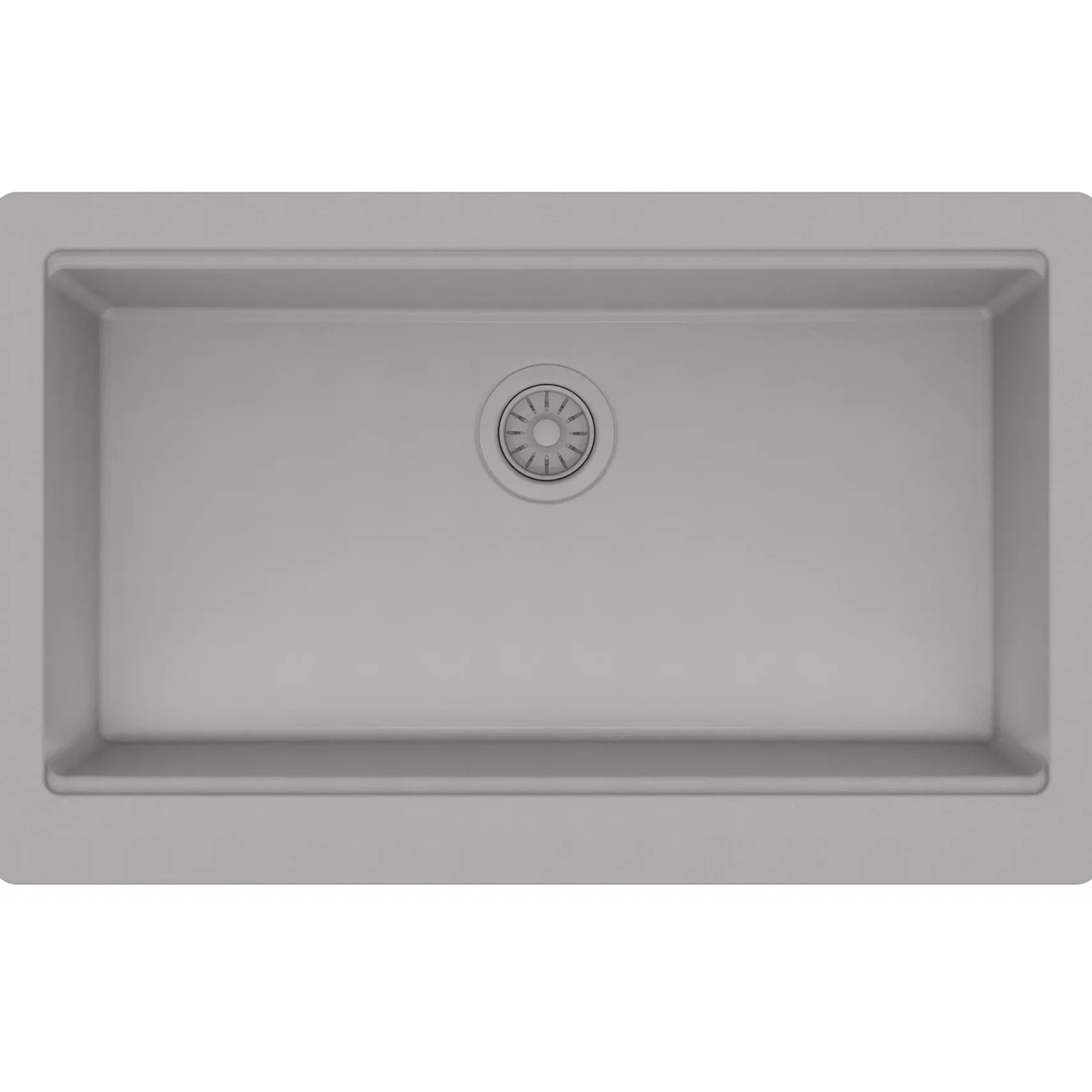 Karran 34" Quartz Composite Workstation Farmhouse Sink, Grey, QAWS-740-GR-PK2