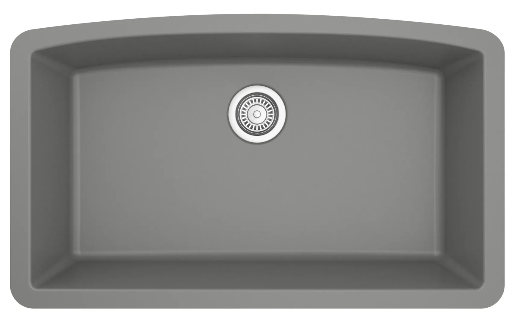 Karran 32" Undermount Quartz Composite Kitchen Sink, Grey, QU-712-GR-PK1