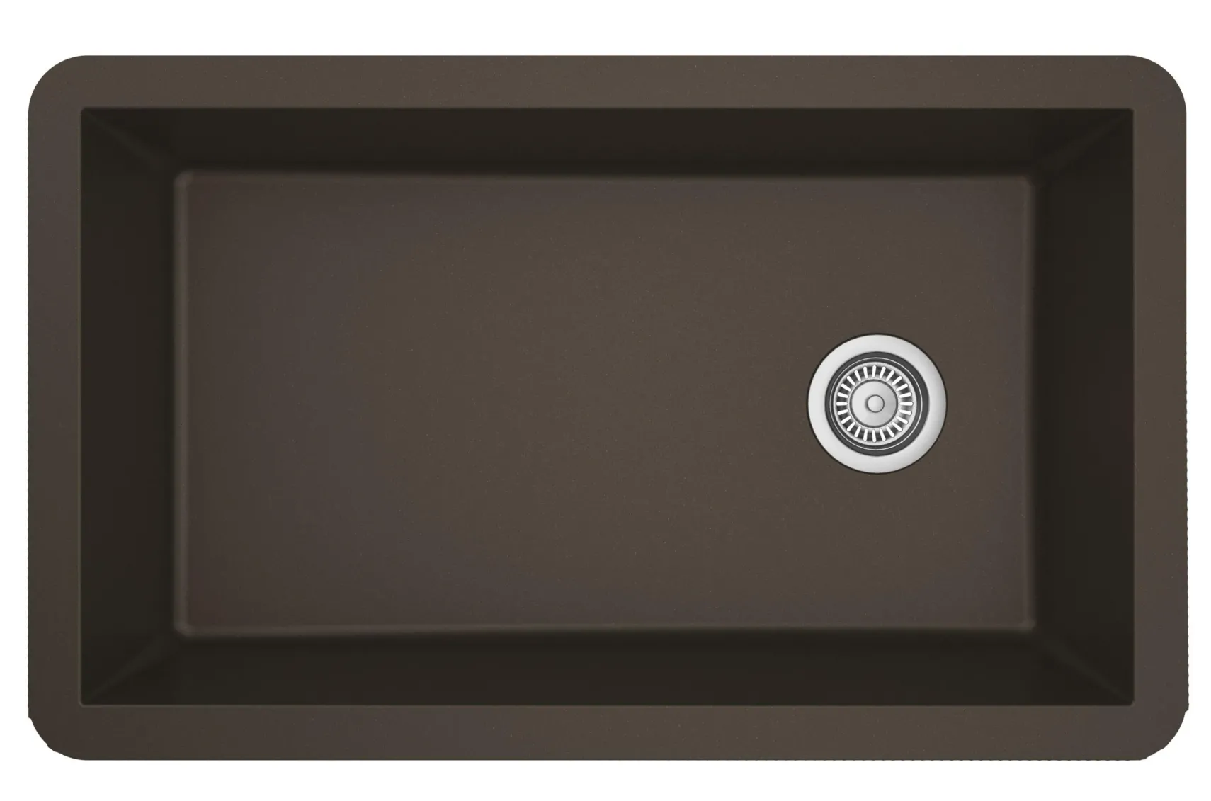 Karran 32" Undermount Quartz Composite Kitchen Sink, Brown, QU-670-BR-PK1