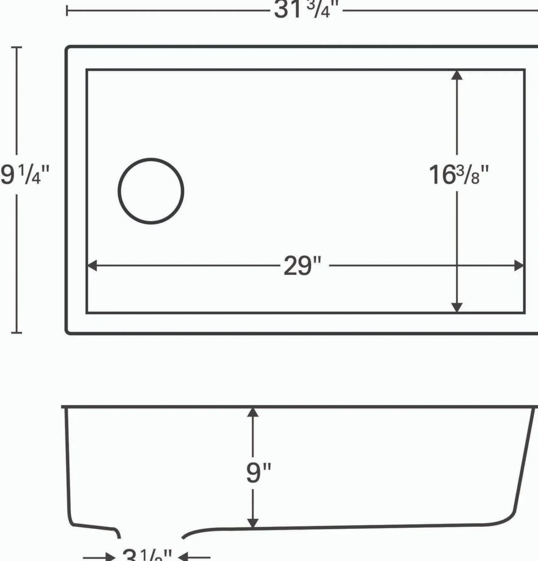 Karran 32" Undermount Quartz Composite Kitchen Sink, Brown, QU-670-BR-PK1