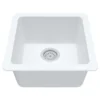 Karran 17" Undermount Quartz Composite Kitchen Sink, White, QU-690-WH