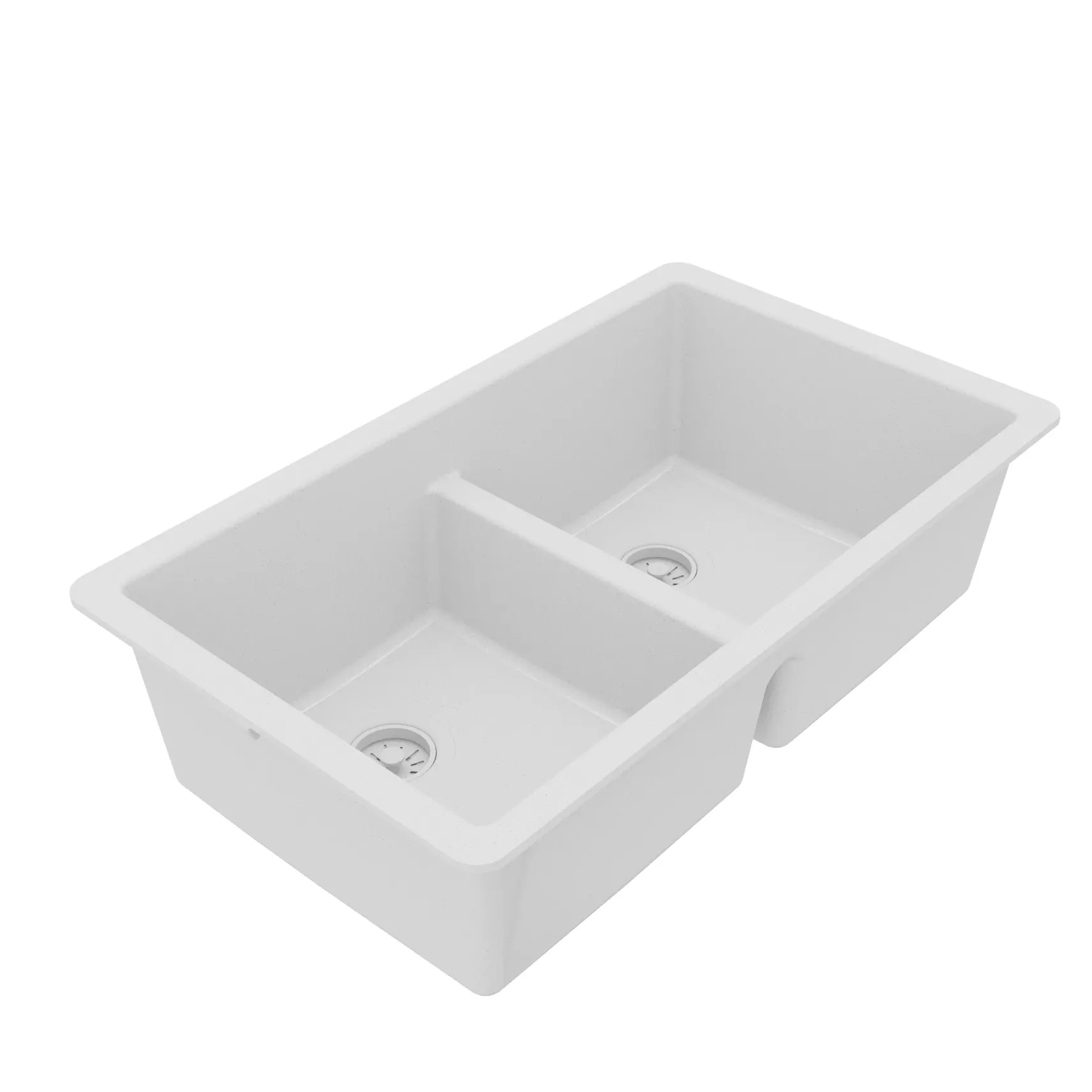 Karran 32" Undermount Quartz Composite Kitchen Sink, 50/50 Double Bowl, White, QU-810-WH
