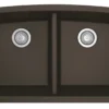 Karran 33" Undermount Quartz Composite Kitchen Sink, 50/50 Double Bowl, Brown, QU-710-BR