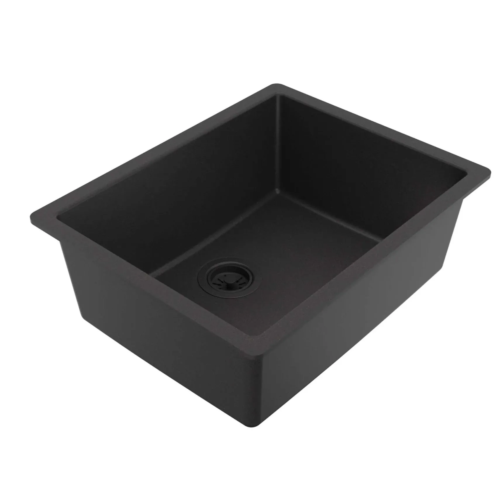 Karran 24" Undermount Quartz Composite Kitchen Sink, Black, QU-820-BL