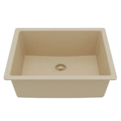 Karran 24" Undermount Quartz Composite Kitchen Sink, Bisque, QU-820-BI