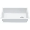 Karran 32" Undermount Quartz Composite Kitchen Sink, White, QU-670-WH