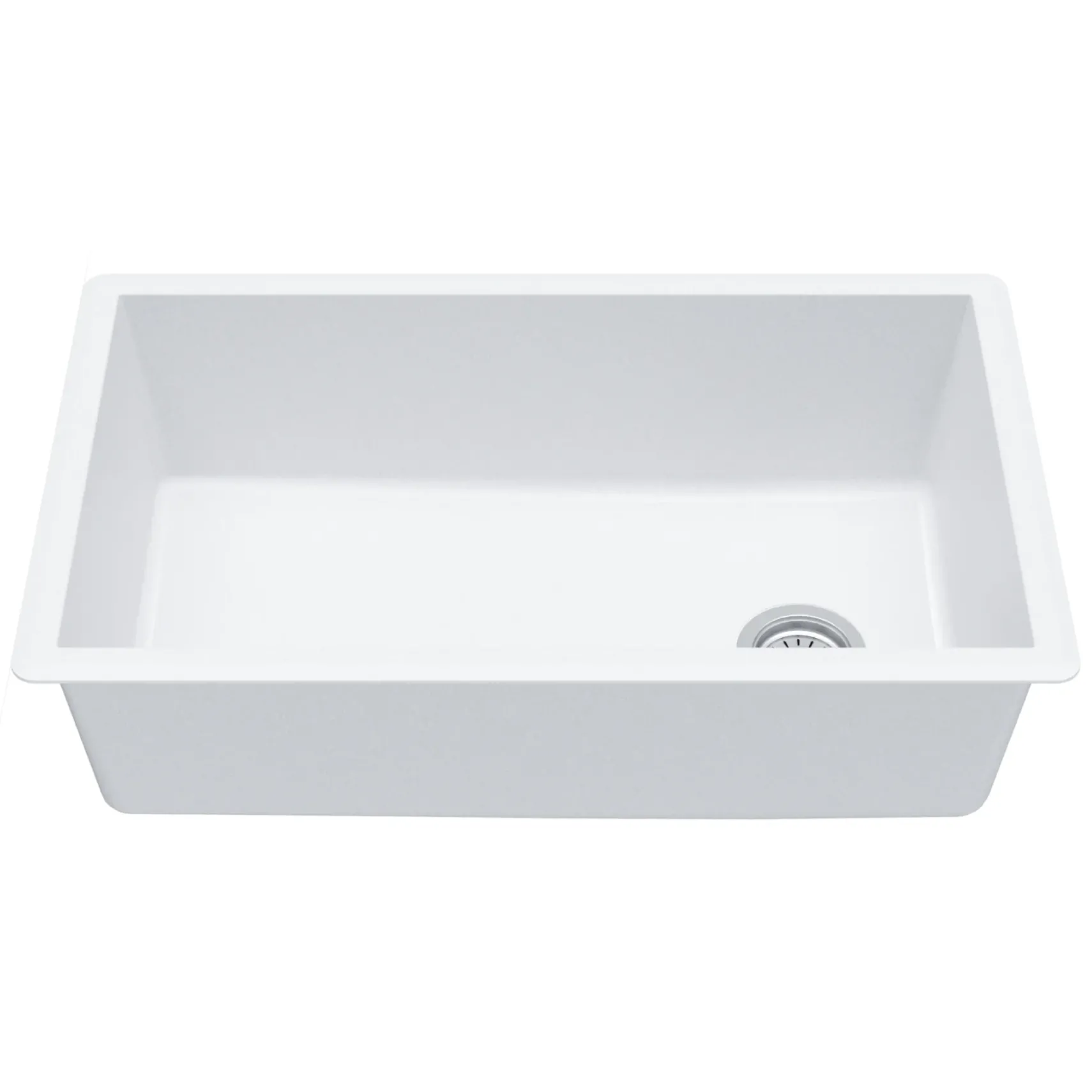 Karran 32" Undermount Quartz Composite Kitchen Sink, White, QU-670-WH