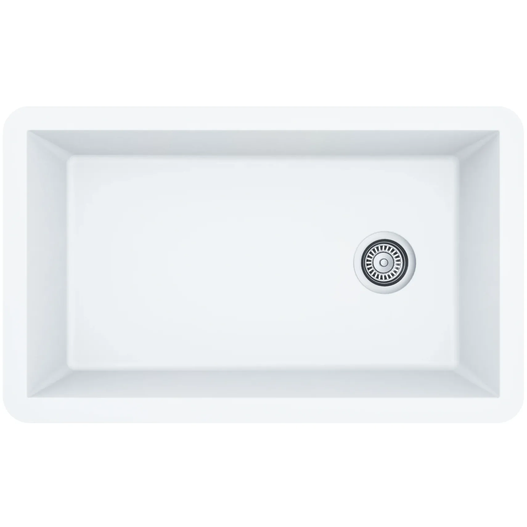Karran 32" Undermount Quartz Composite Kitchen Sink, White, QU-670-WH