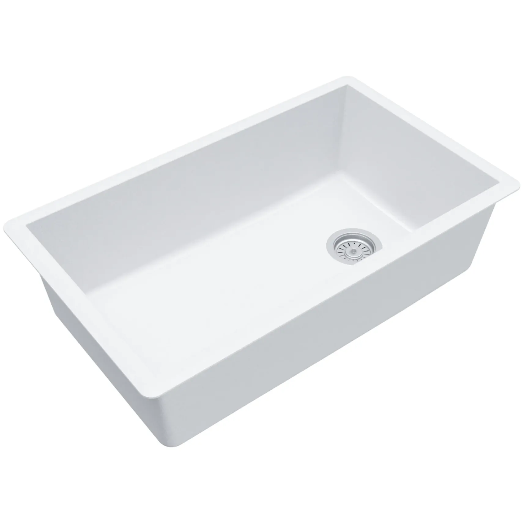 Karran 32" Undermount Quartz Composite Kitchen Sink, White, QU-670-WH